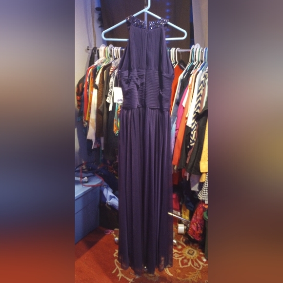 Alex Evenings, Purple full length dress, NWT size 6 - Picture 2 of 6